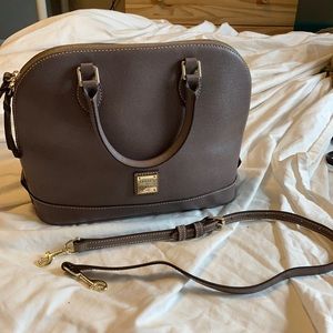 Dooney & Bourke Grey Leather Zip Zip Bag